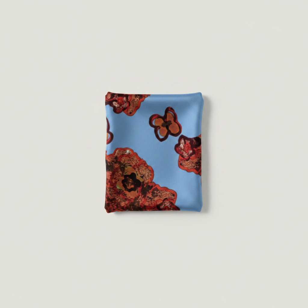 Blue Scarf Flat Lay