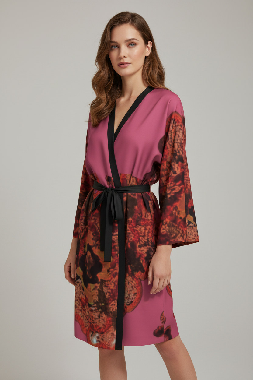 Summer Blossom Pink Robe Mockup