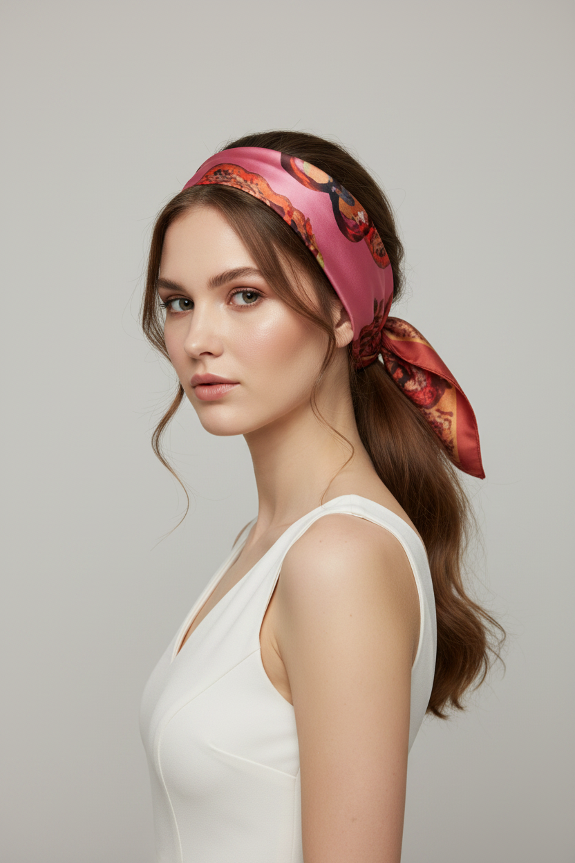 Summer Blossom Pink Scarf Mockup